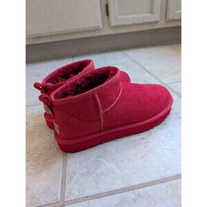 UGG CLASSIC ULTRA MINI SAMBA RED TNL SUEDE WOMEN'S BOOTS S